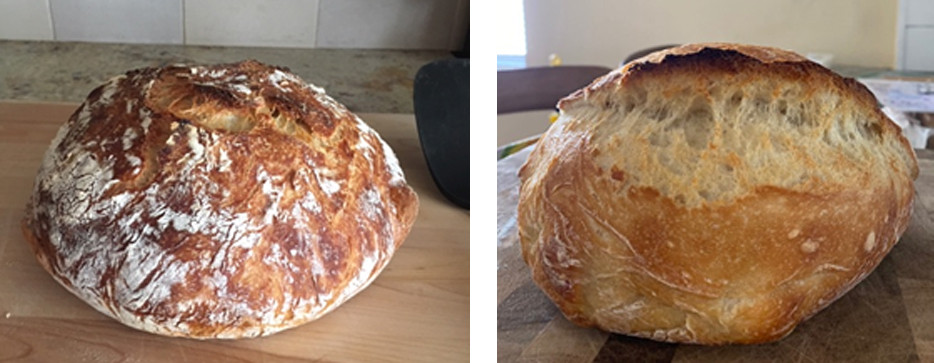 Babcia's bread (left) Our bread (right)