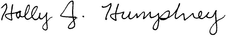 Holly J. Humphrey's signature